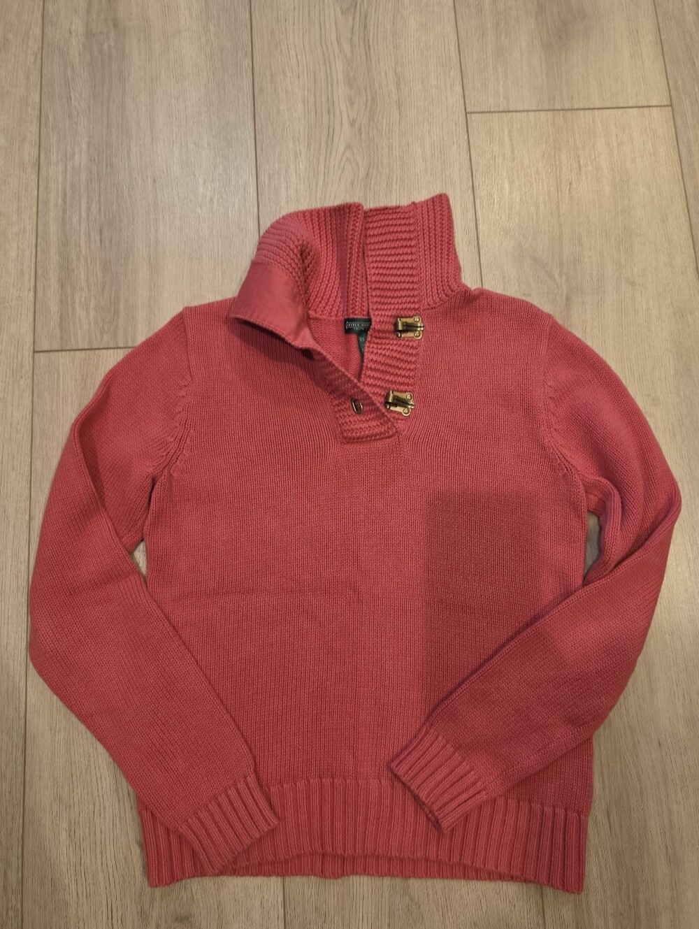 Lauren Jeans Co Ralph Lauren Coral Toggle Mock Neck Sweater XS